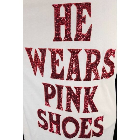 Gucci "He Wears Pink Shoes" Short Sleeve T-Shirt XS Mens Beige Sequin Tee NWT - Picture 2 of 16